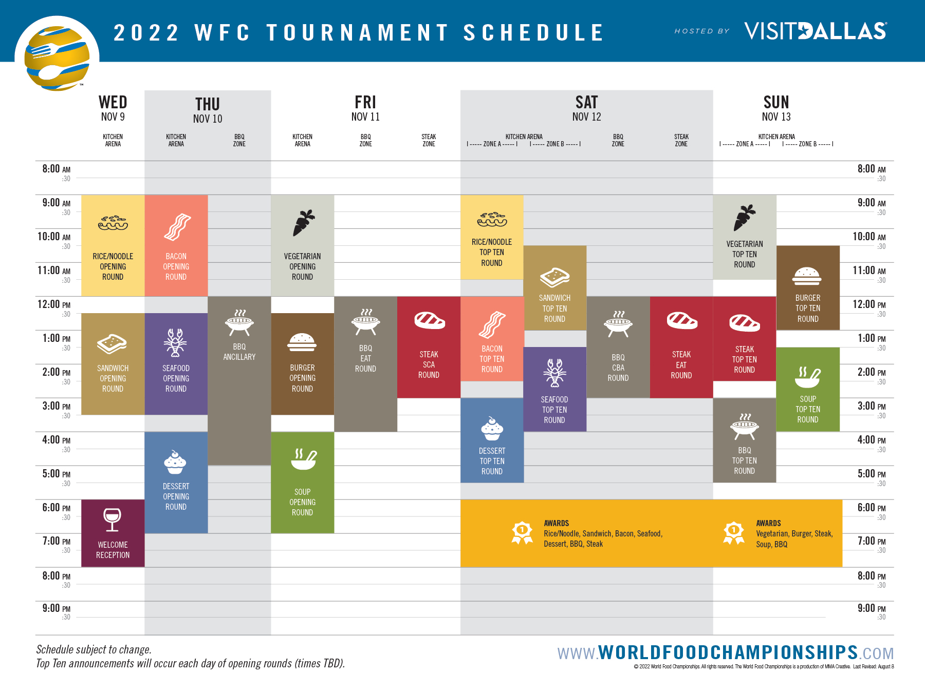 2022 WFC Tournament Schedule - World Food Championships