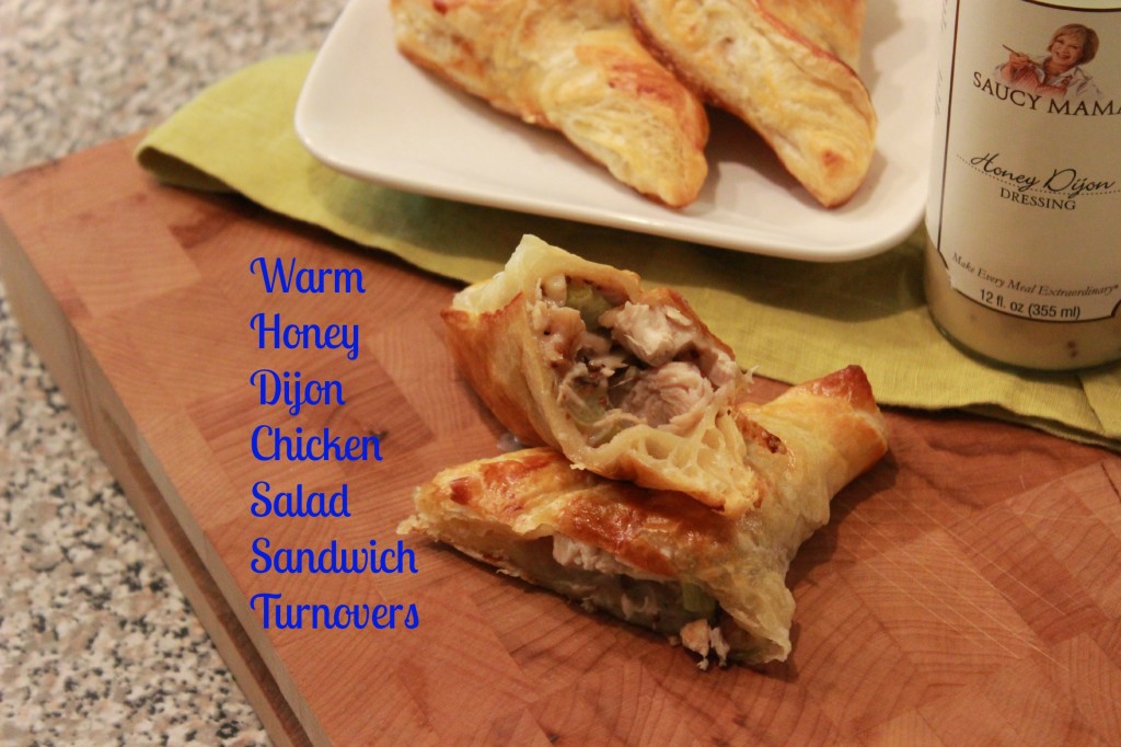 A Saucy Mama Recipe: Warm Honey Dijon Chicken Salad Sandwich Turnovers